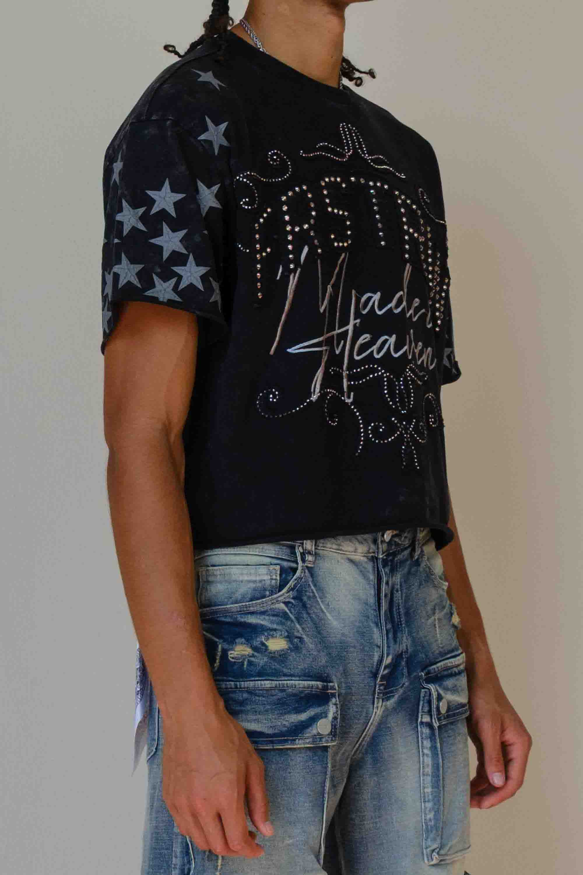 MADE IN HEAVEN GATHERED STAR CROPPED TEE