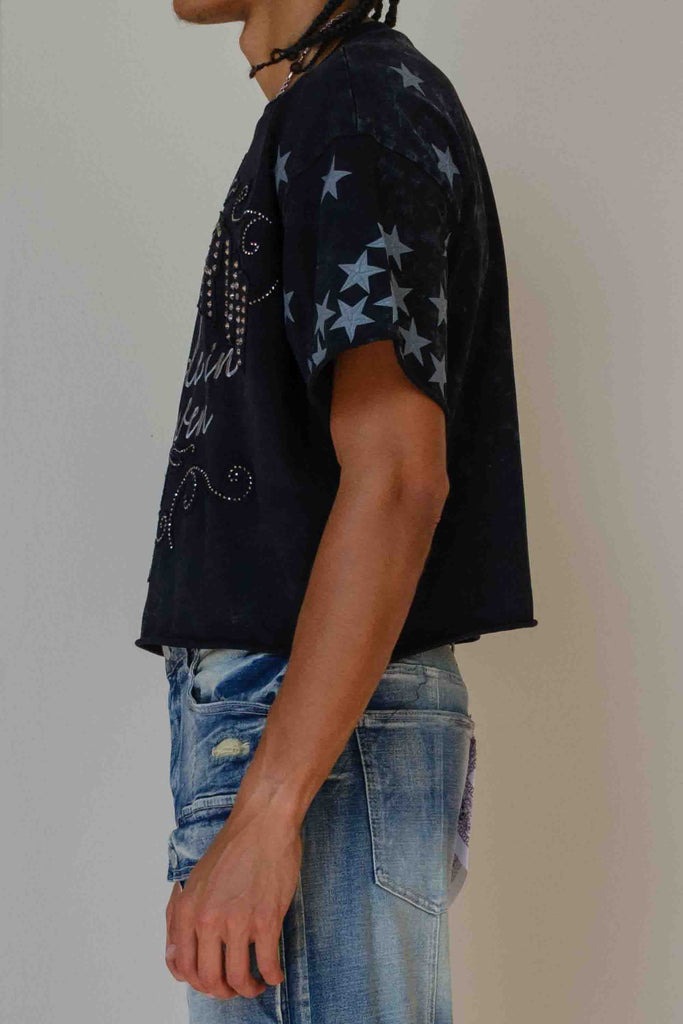 [FRF2240] MADE IN HEAVEN GATHERED STAR CROPPED TEE