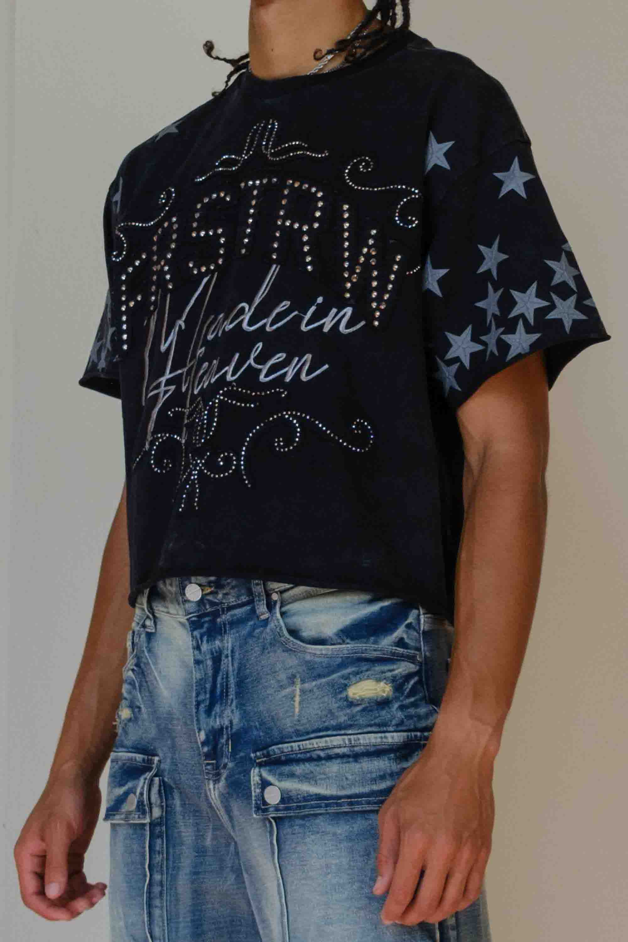 MADE IN HEAVEN GATHERED STAR CROPPED TEE