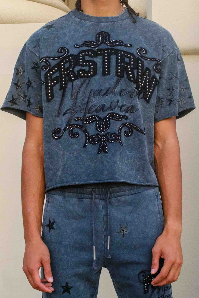 MADE IN HEAVEN GATHERED STAR CROPPED TEE