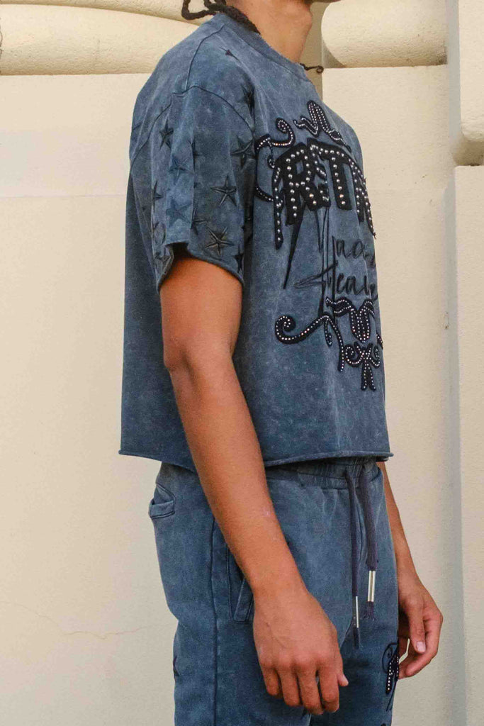 MADE IN HEAVEN GATHERED STAR CROPPED TEE