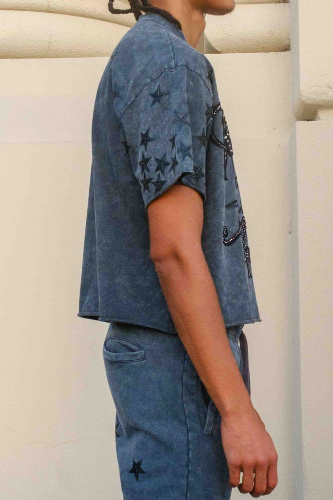 MADE IN HEAVEN GATHERED STAR CROPPED TEE