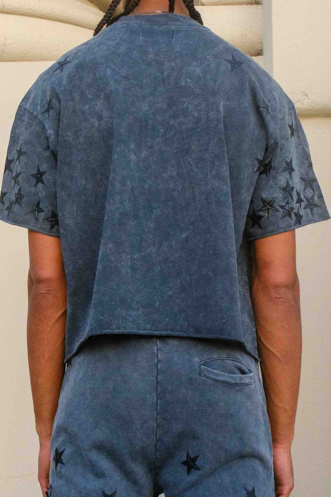 MADE IN HEAVEN GATHERED STAR CROPPED TEE