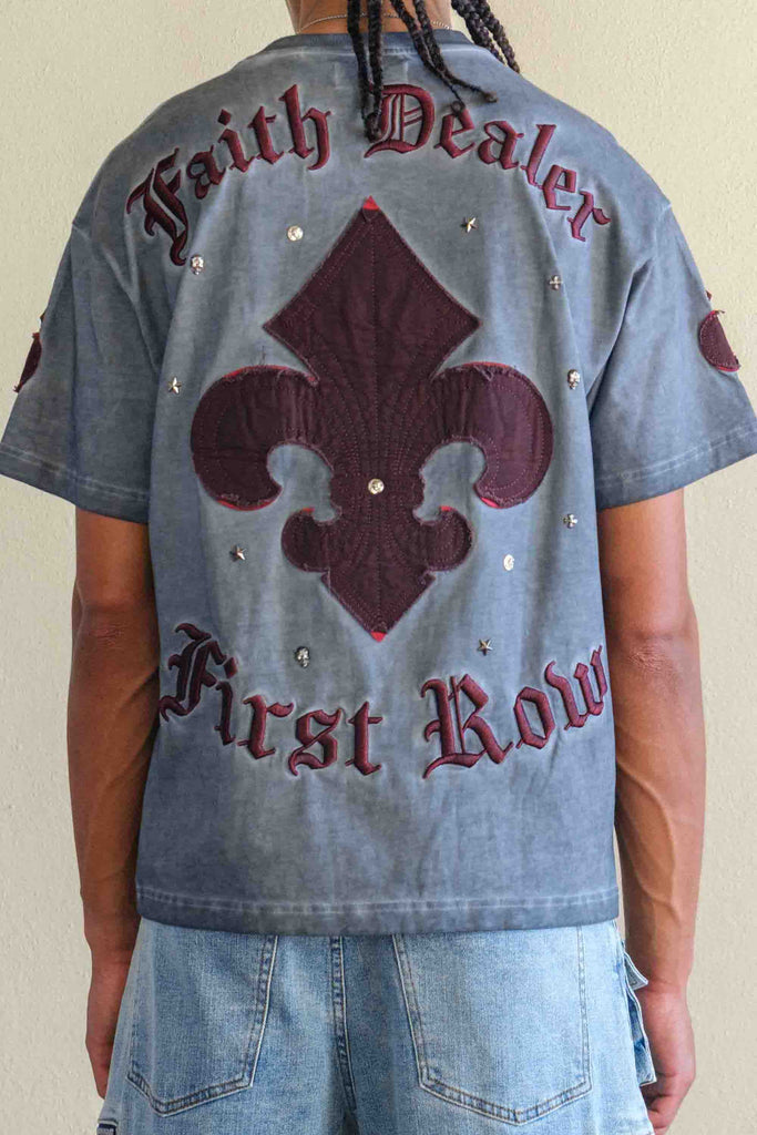 FAITH DEALER A SACRED VOW APPLIQUE WASHED TEE