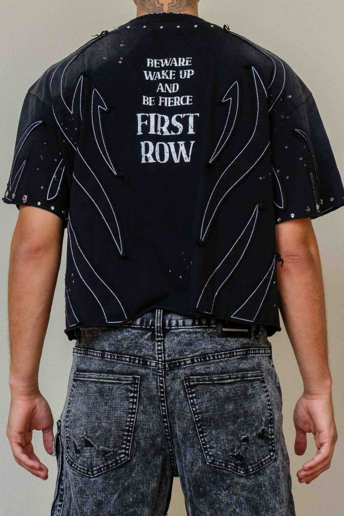 [FRT2249] BEWARE WAKE UP & BE FIERCE SCORPION CROPPED TEE