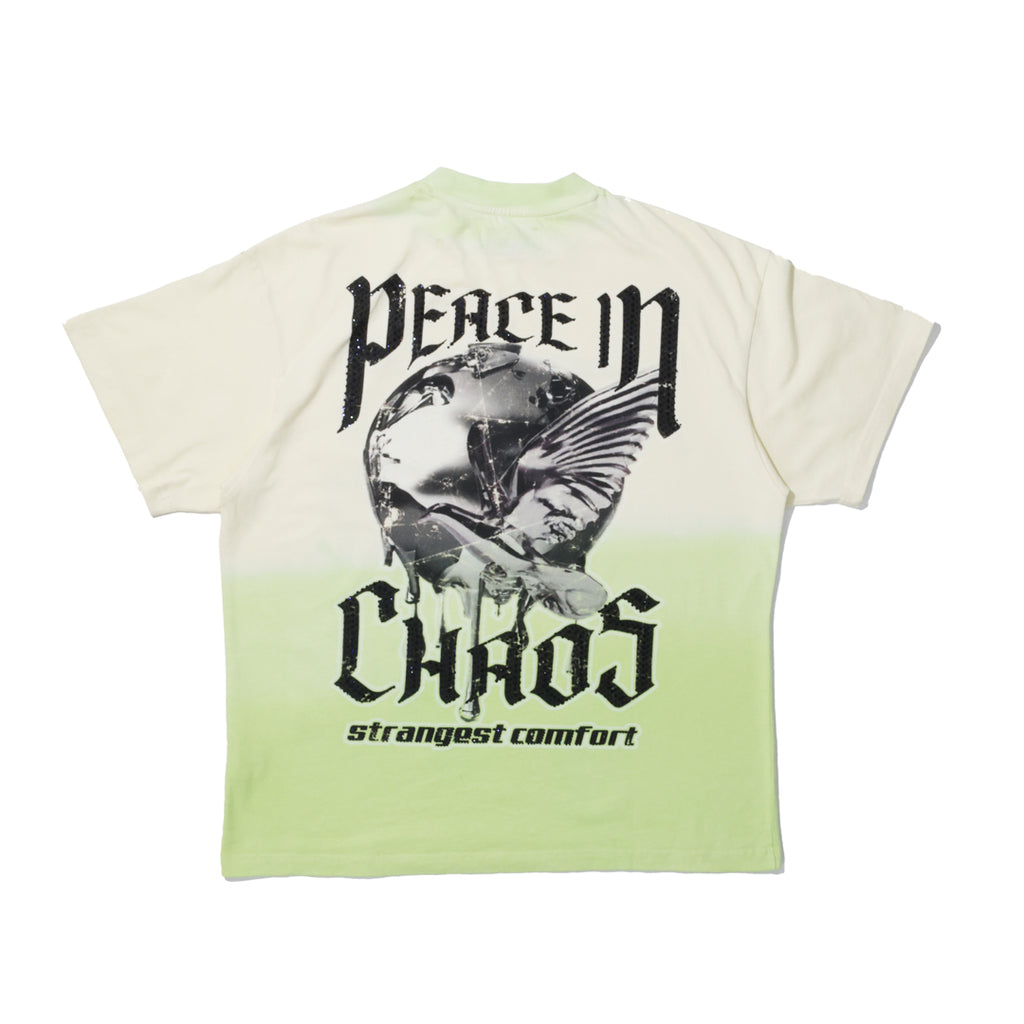 PEACE IN CHAOS DIP DYED TEE