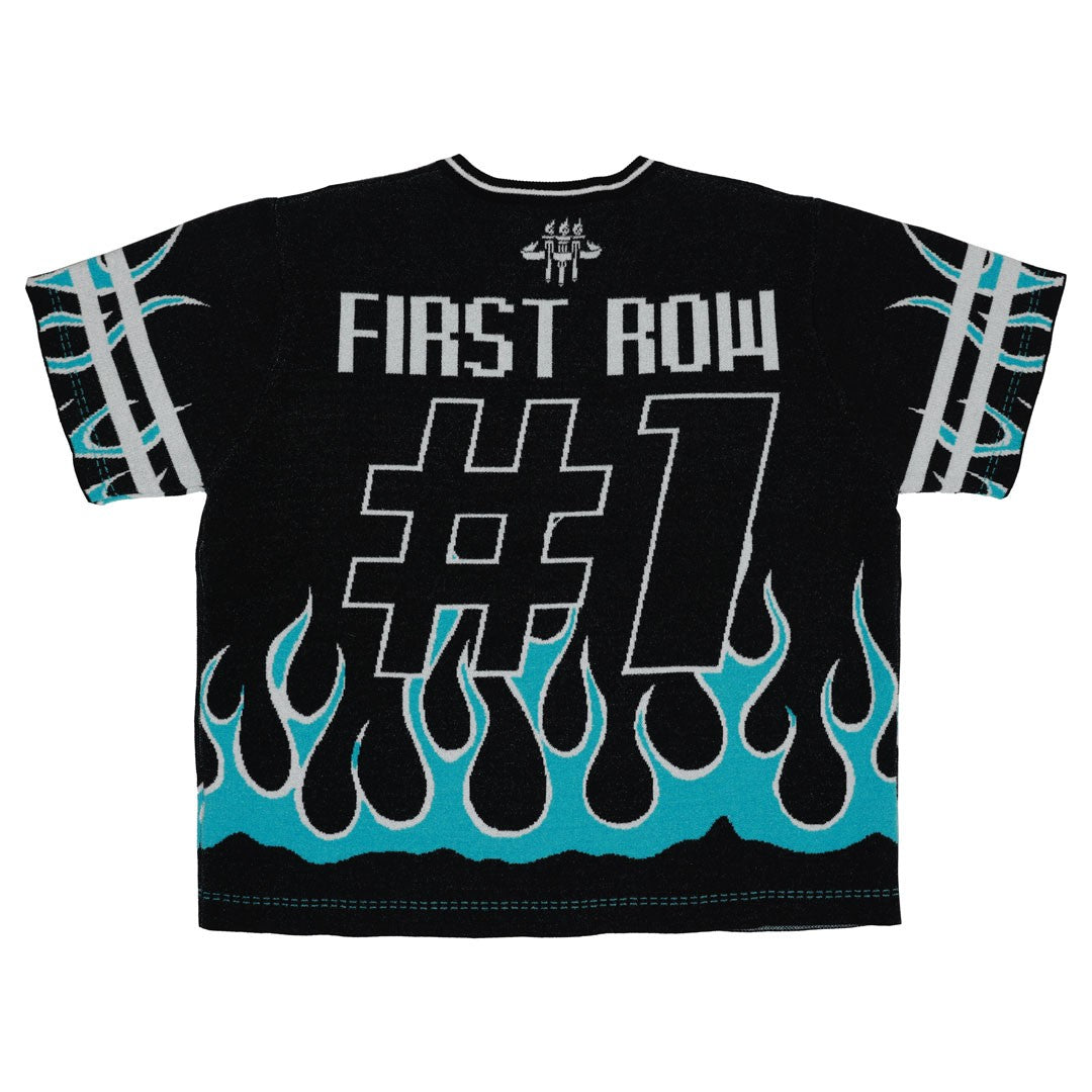 FLAME VARSITY JACQUARD KNIT TEE