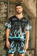 FLAME VARSITY JACQUARD KNIT TEE