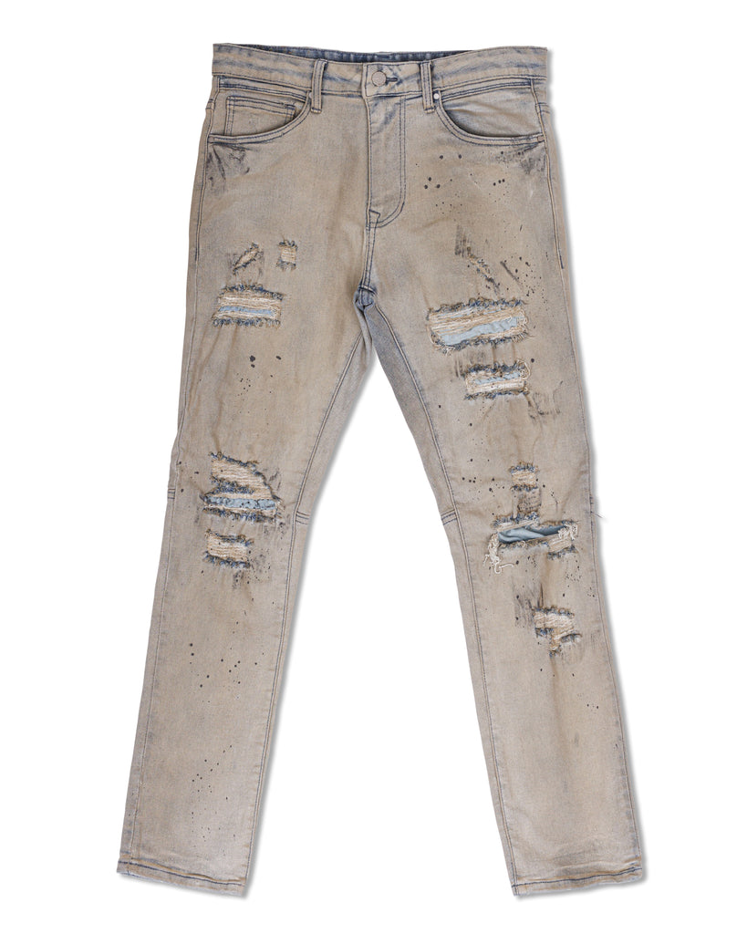 NOVELTY RIP & REPAIR SLIM DENIM