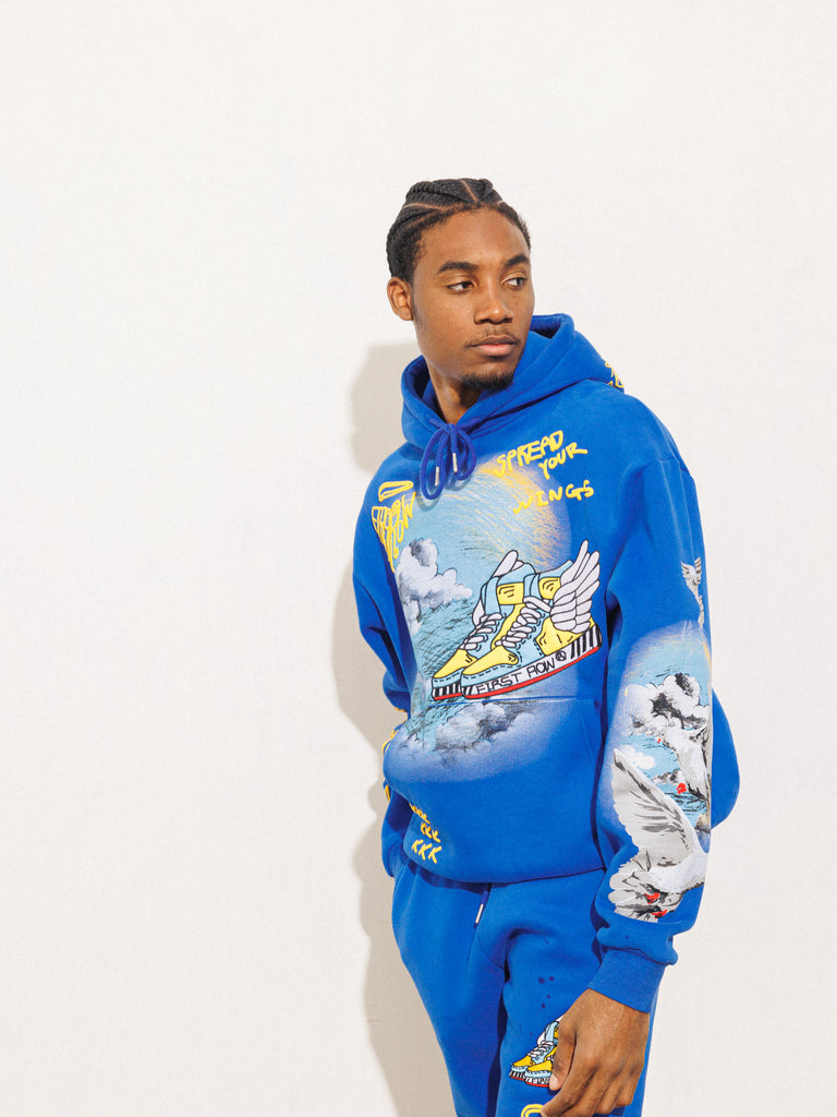 FLYING SNEAKER DRAWING  HOODIE