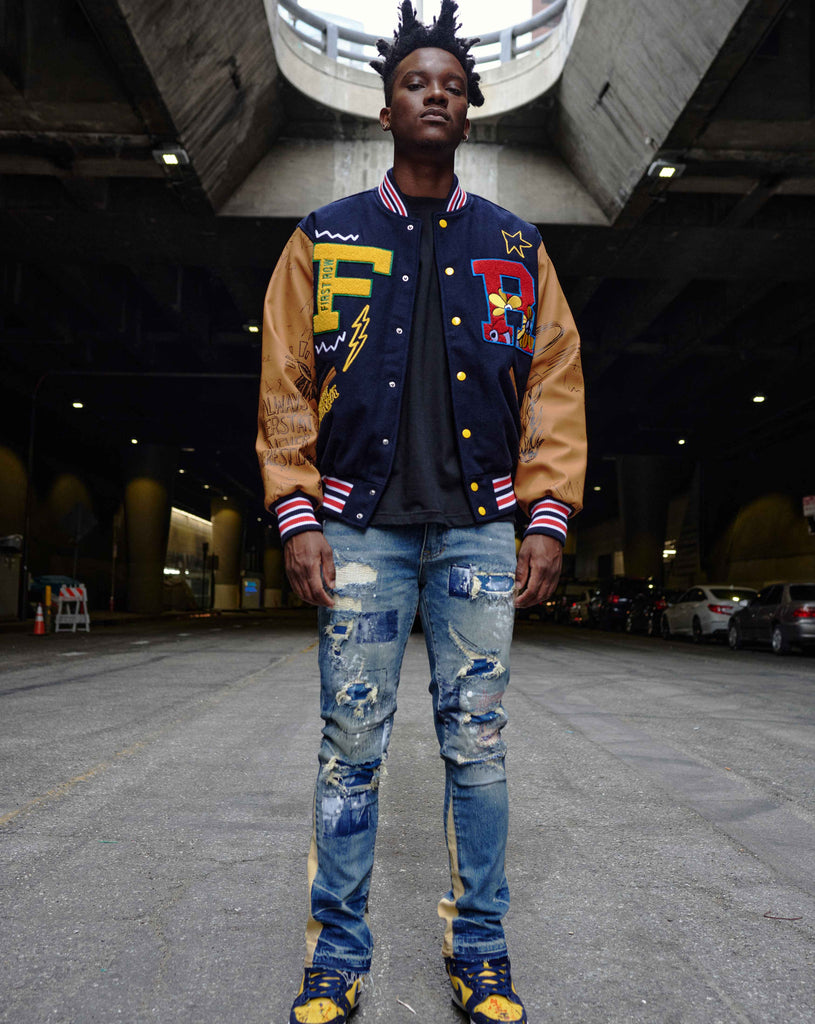 HEAVY RIP & REPAIR SLIM STRAIGHT DENIM