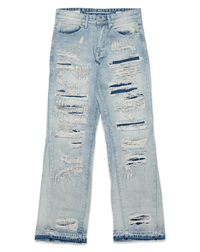 HEAVY DESTROYED RELAXED FLARE DENIM