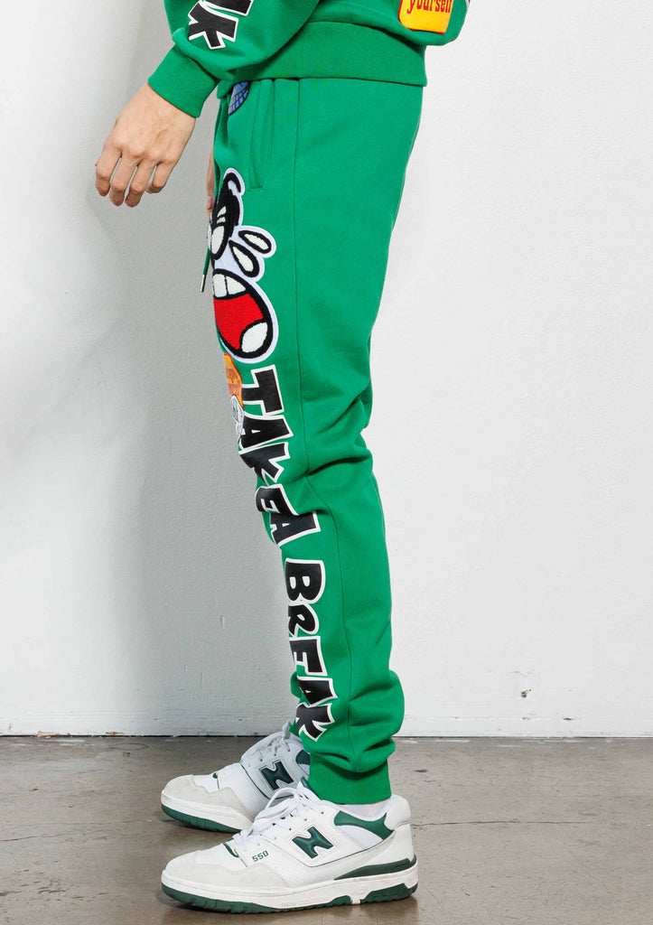 SPRING BREAK CHENILE PATCH GRAPHIC JOGGER