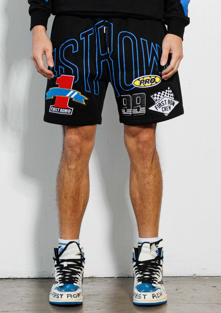 RACING MULTI PATCHES GRAPHIC SHORTS