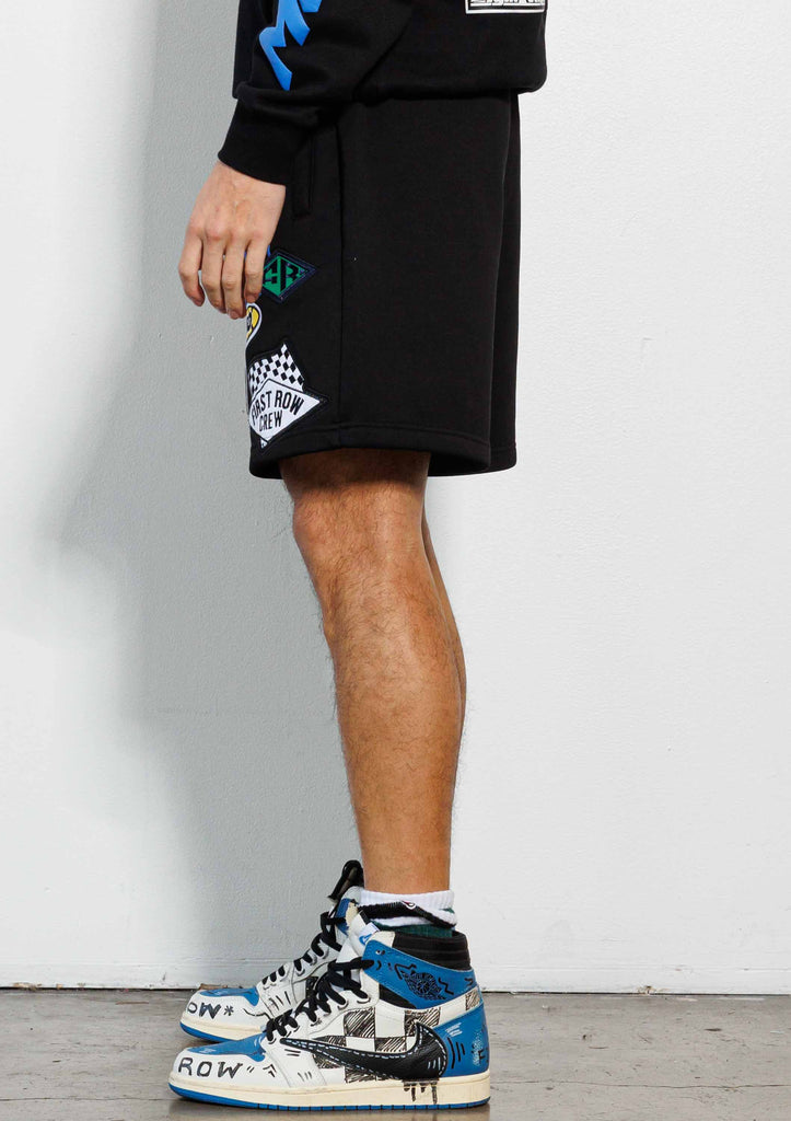 RACING MULTI PATCHES GRAPHIC SHORTS