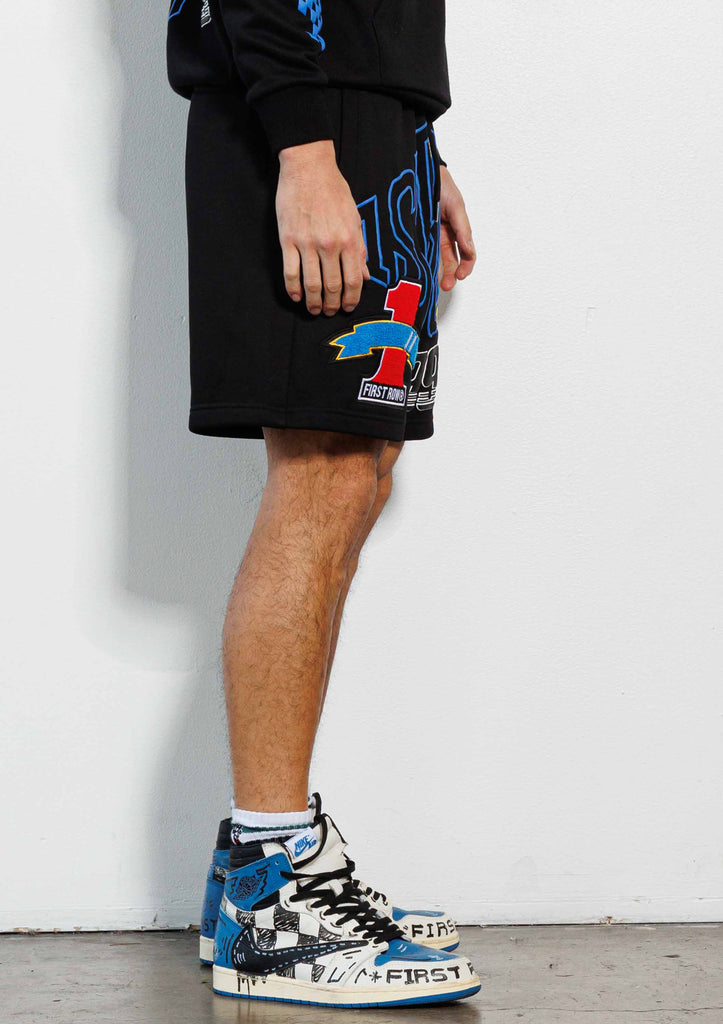 RACING MULTI PATCHES GRAPHIC SHORTS