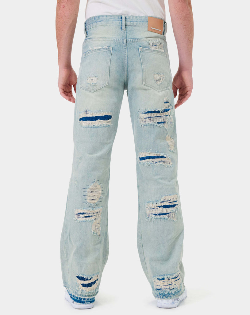 HEAVY DESTROYED RELAXED FLARE DENIM