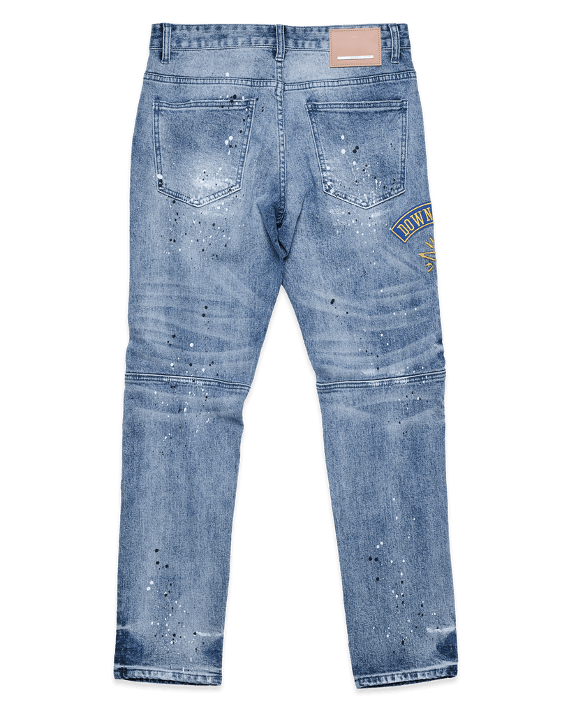 VARSITY PATCHED SLIM DENIM