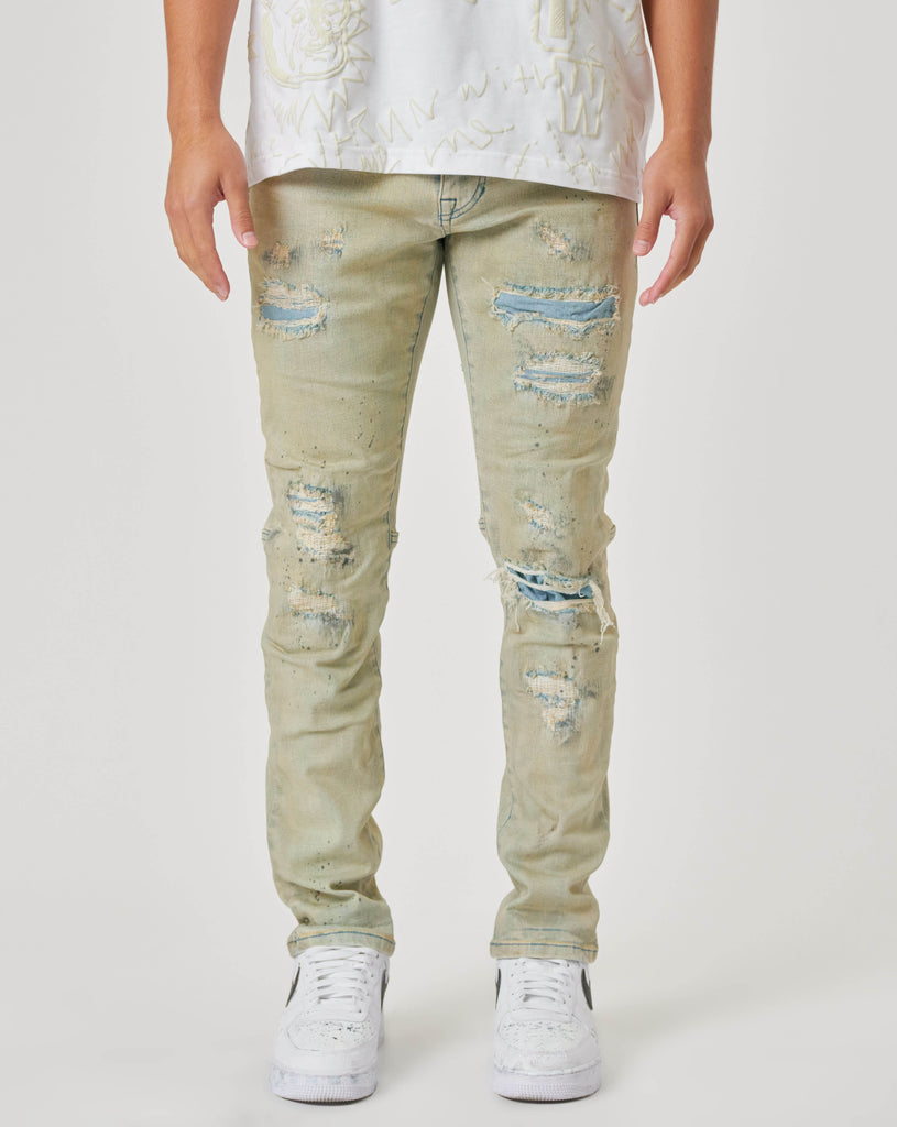 NOVELTY RIP & REPAIR SLIM DENIM