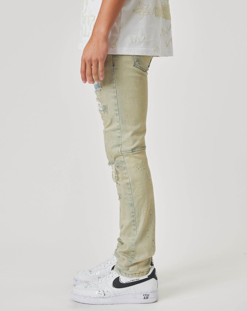 NOVELTY RIP & REPAIR SLIM DENIM