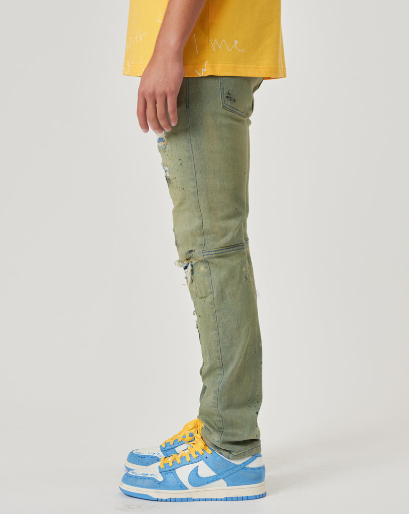 NOVELTY RIP & REPAIR SLIM DENIM