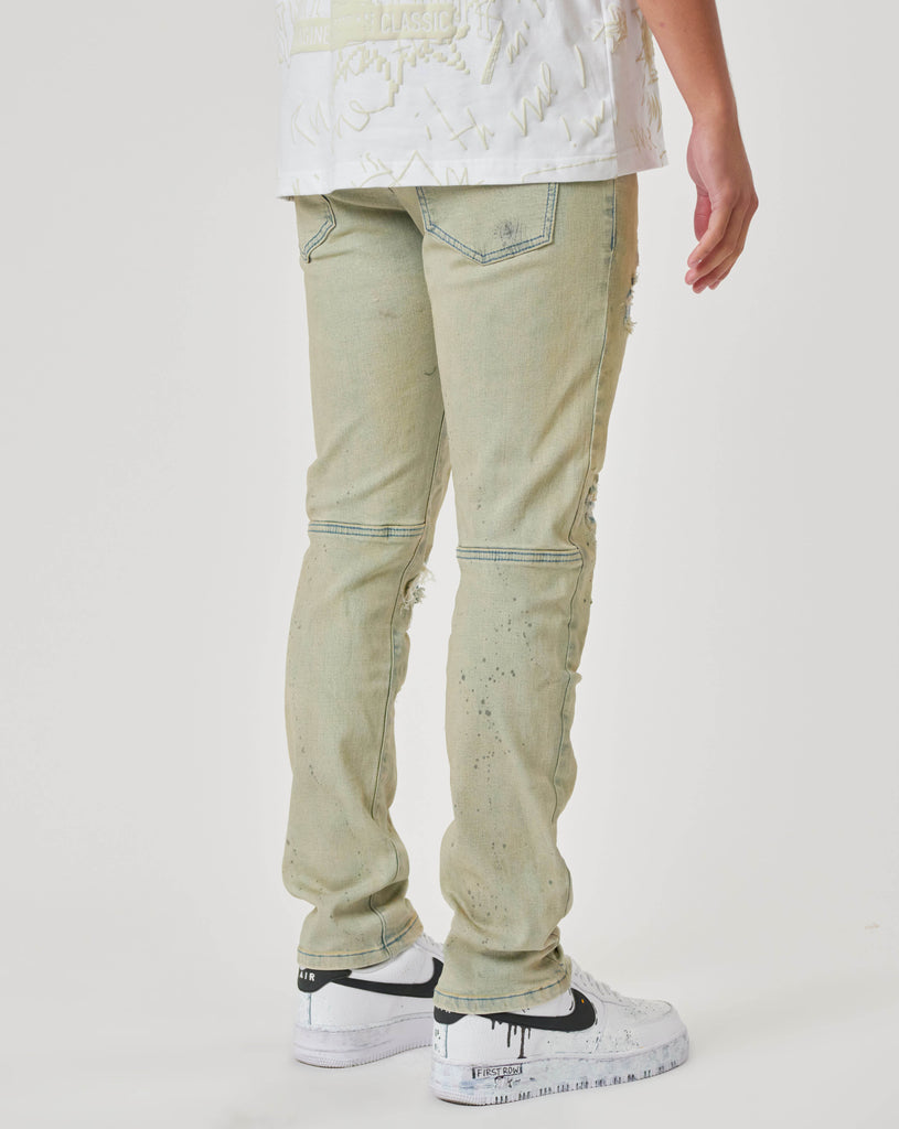 NOVELTY RIP & REPAIR SLIM DENIM