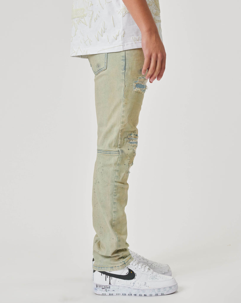 NOVELTY RIP & REPAIR SLIM DENIM