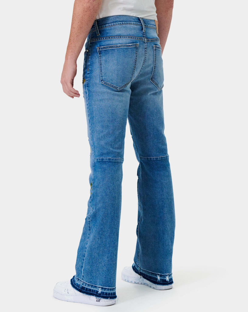 AGED WASH SLIM FLARE DENIM