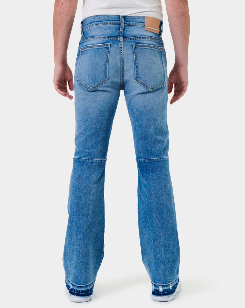AGED WASH SLIM FLARE DENIM