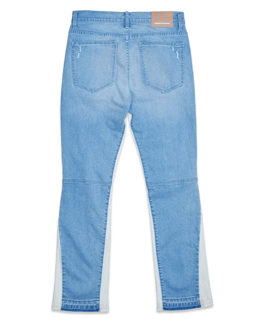 CONTRAST SIDE PANEL SLIM STRAIGHT DENIM