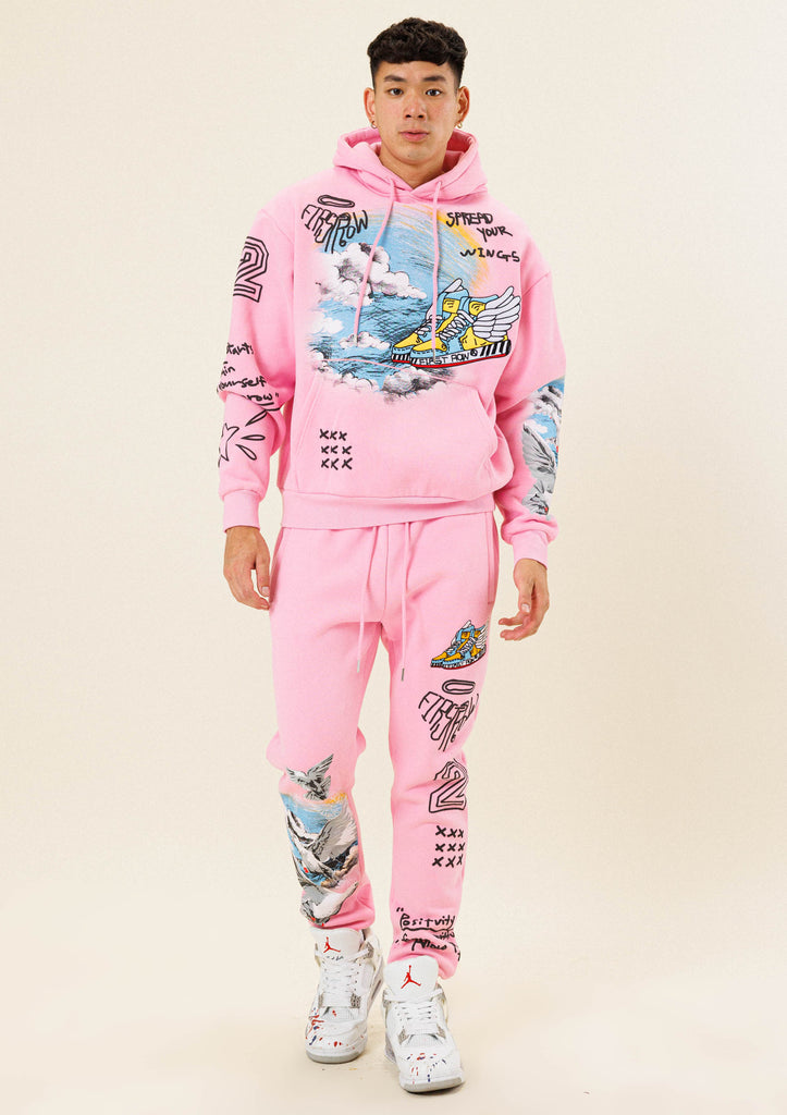 FLYING SNEAKER DRAWING  HOODIE