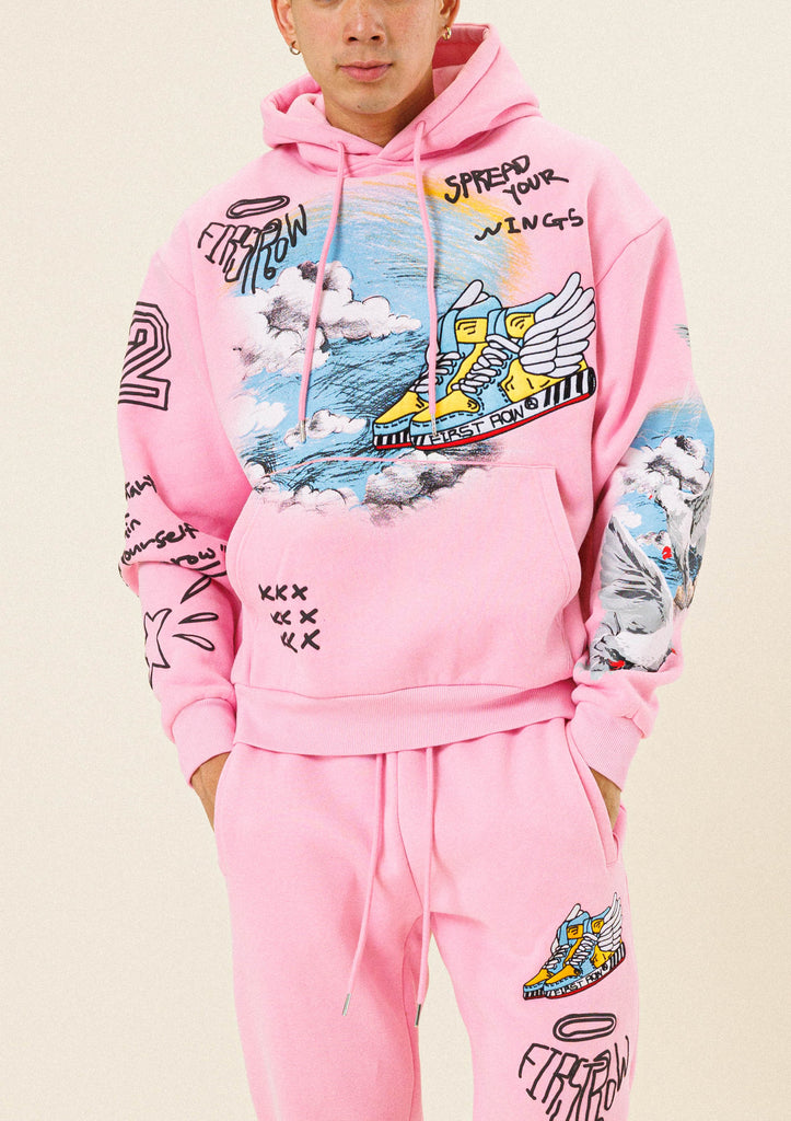 FLYING SNEAKER DRAWING  HOODIE
