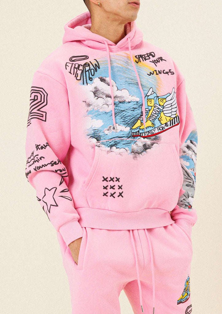 FLYING SNEAKER DRAWING  HOODIE