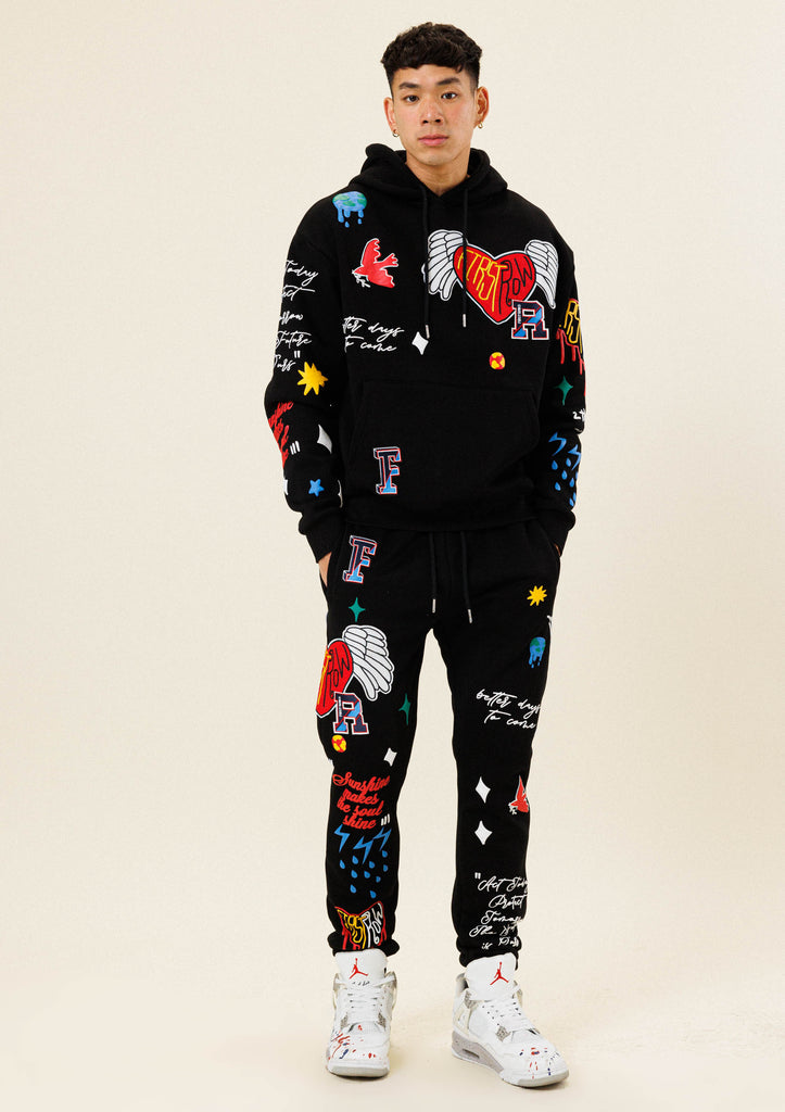 ALL OVER EMBROIDERED JOGGER