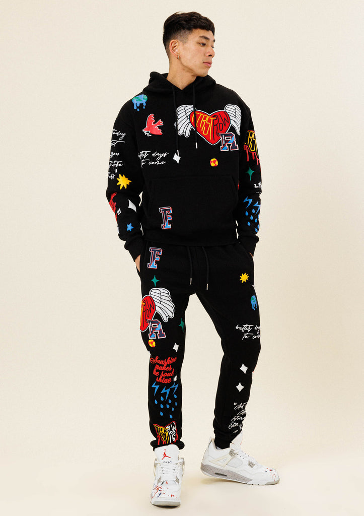 ALL OVER EMBROIDERED JOGGER