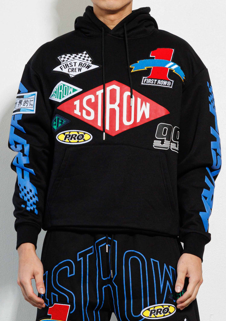 RACING MULTI PATCHES GRAPHIC HOODIE