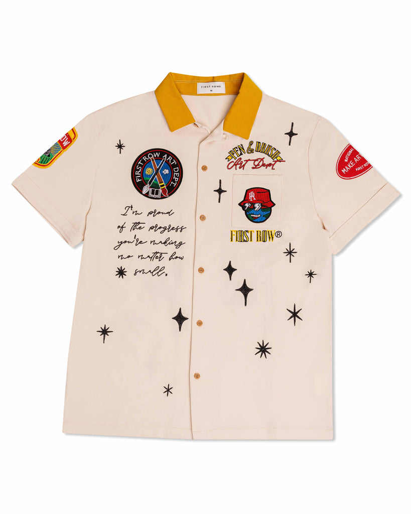 PEN & BRUSH ART DEPT. WOVEN BOWLING SHIRTS