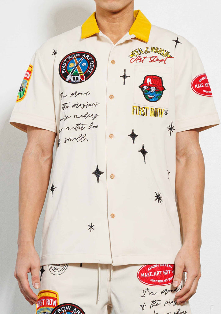 PEN & BRUSH ART DEPT. WOVEN BOWLING SHIRTS