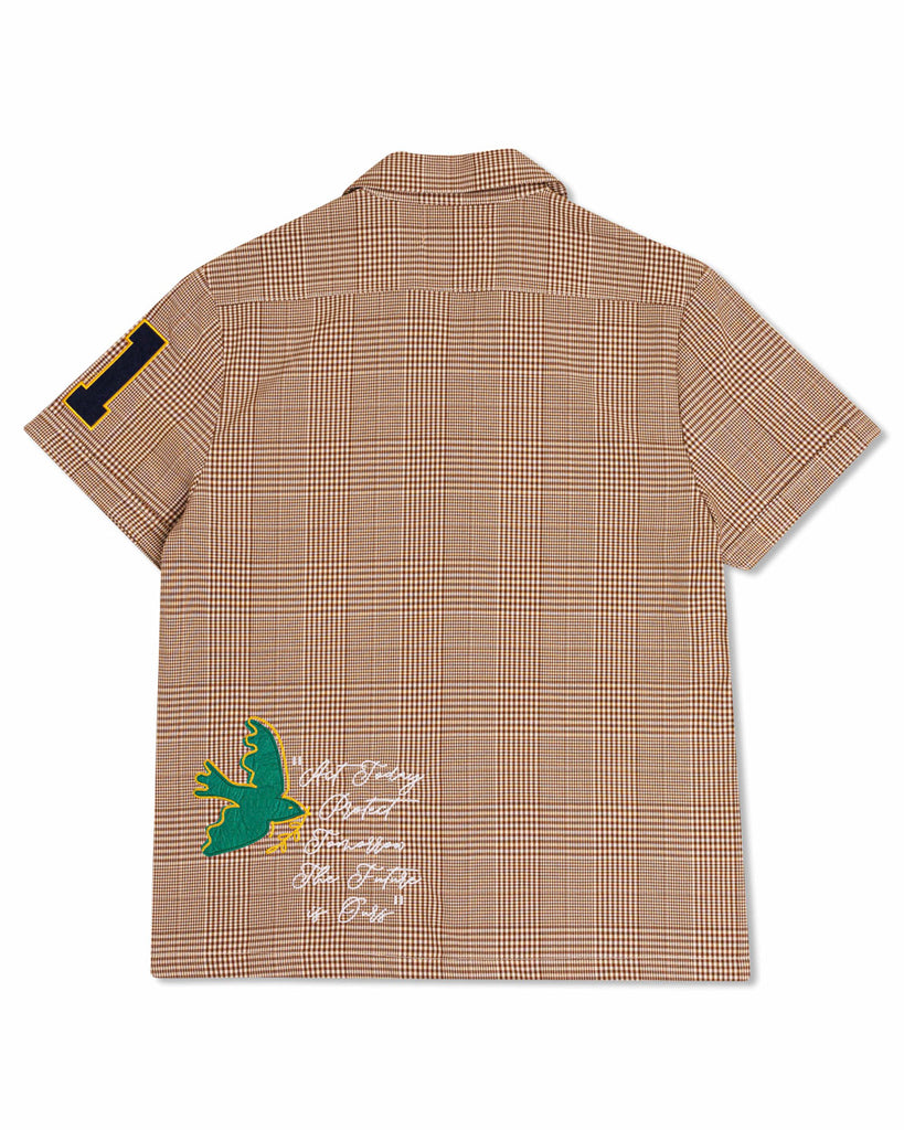 GLEN CHECK MULTI PATCH  WOVEN BOWLING SHIRTS