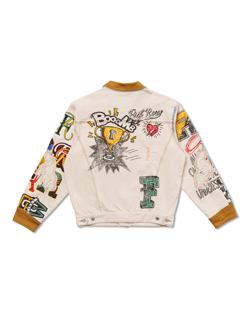 ALL OVER HAND-DRAWN NOSTALGIC FIT TRUCKER JACKET