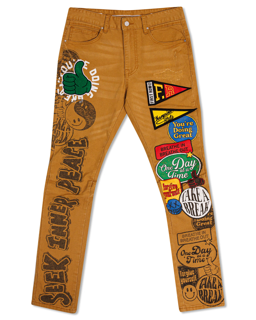 SPRING  BREAK HAND DRAWING  SLIM FIT PANTS