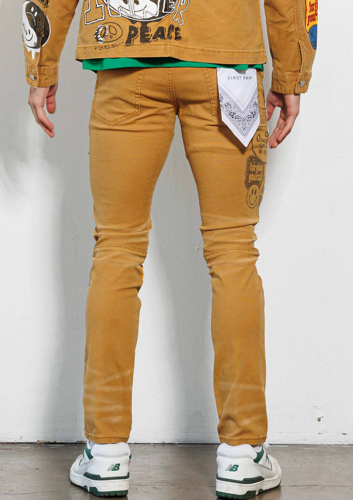 SPRING  BREAK HAND DRAWING  SLIM FIT PANTS