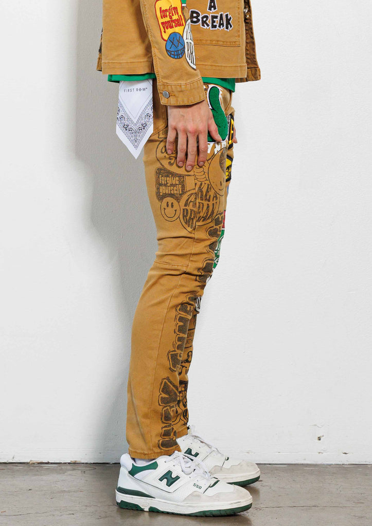 SPRING  BREAK HAND DRAWING  SLIM FIT PANTS