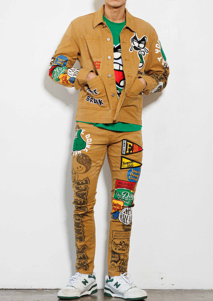 SPRING  BREAK HAND DRAWING  SLIM FIT PANTS