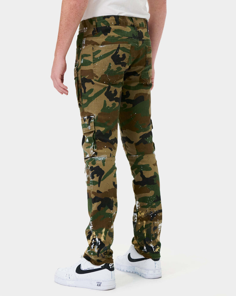 MULTI CARGO SLIM STRAIGHT CAMO PANTS