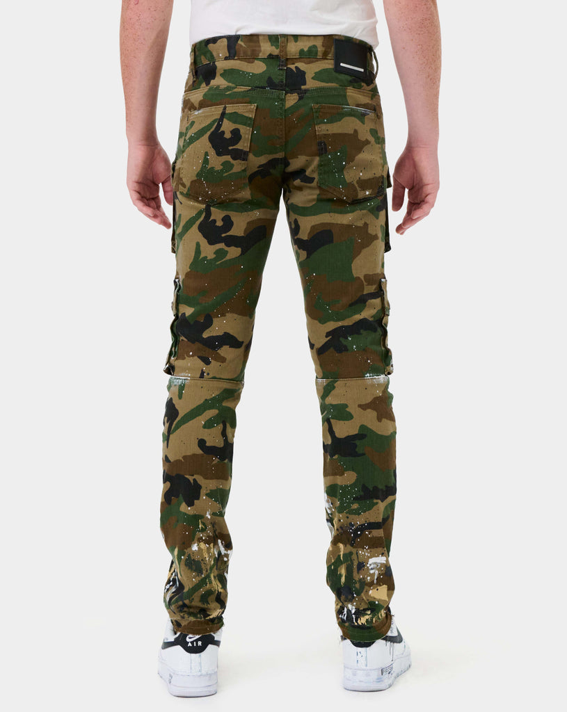 MULTI CARGO SLIM STRAIGHT CAMO PANTS