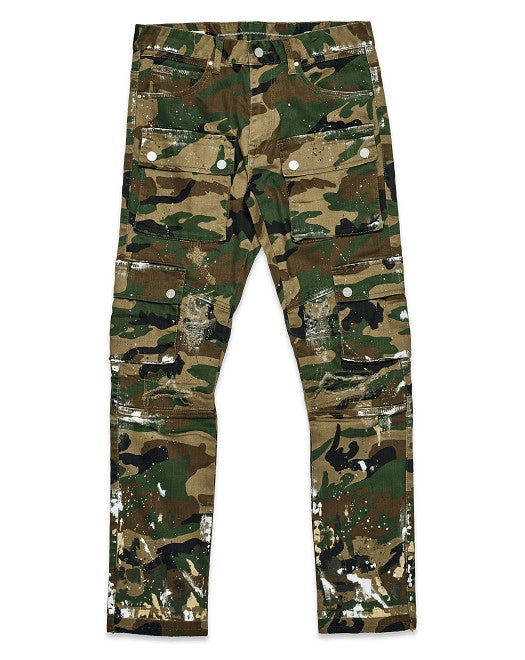 MULTI CARGO SLIM STRAIGHT CAMO PANTS