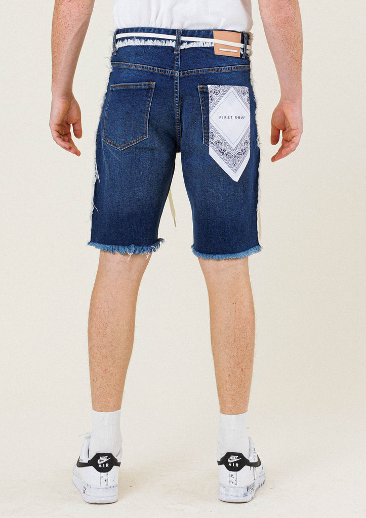 Denim and Twill Half&Half Shorts