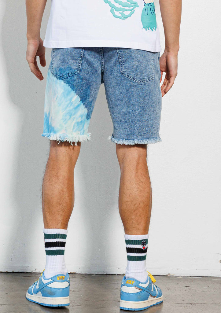 TROPICAL VACATION GRAPHIC  DENIM  SHORTS