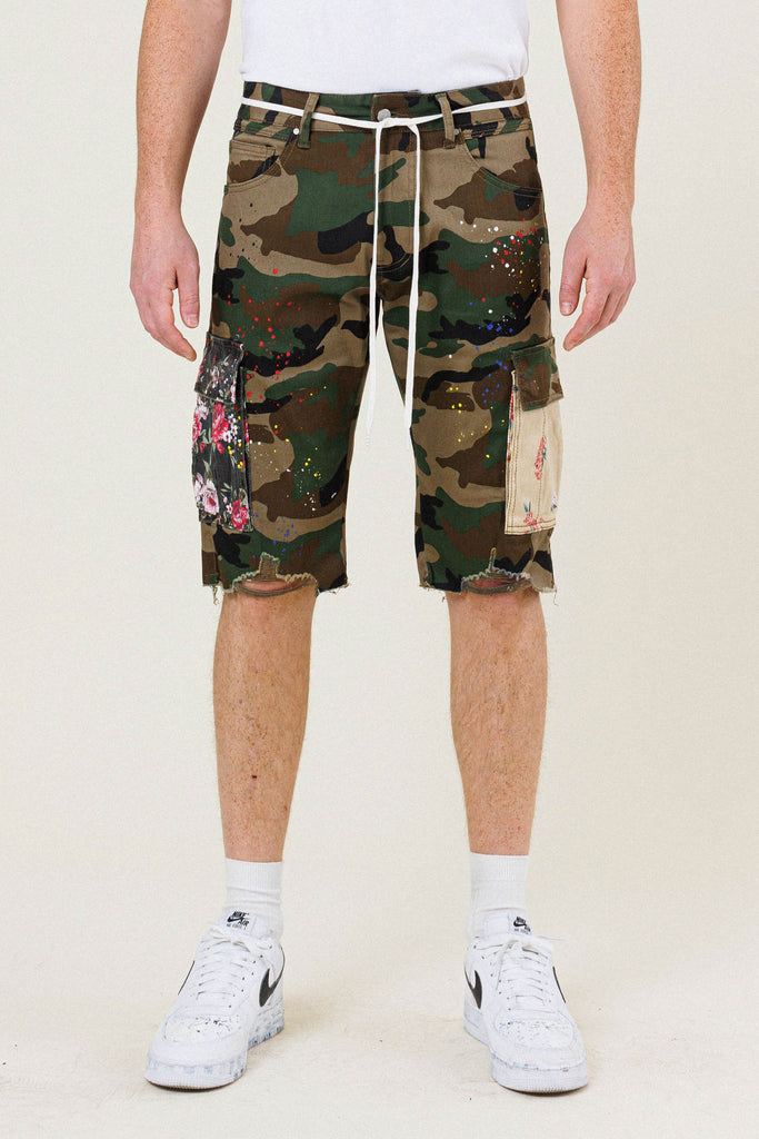 Wood Camo Twill Cargo Shorts